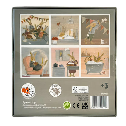 Puzzle 9 cubos - Família de coelhos