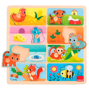 Apresentamos Puzzle Animais Comida Favorita com o SKU 85304123 recomendado para + 2 anos