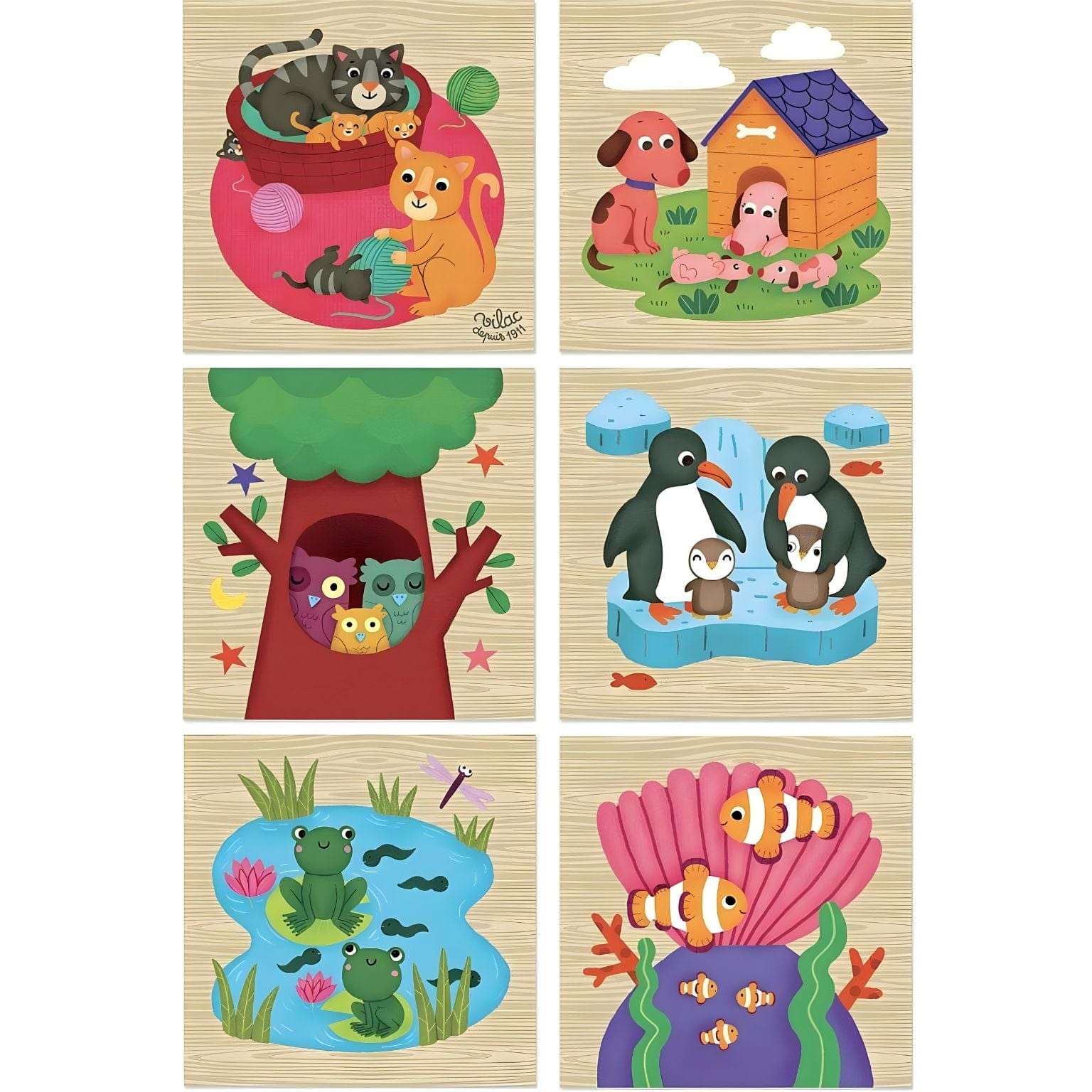 Apresentamos Puzzle em Cubos de Madeira - Animais com o SKU 26240624 recomendado para + 2 anos