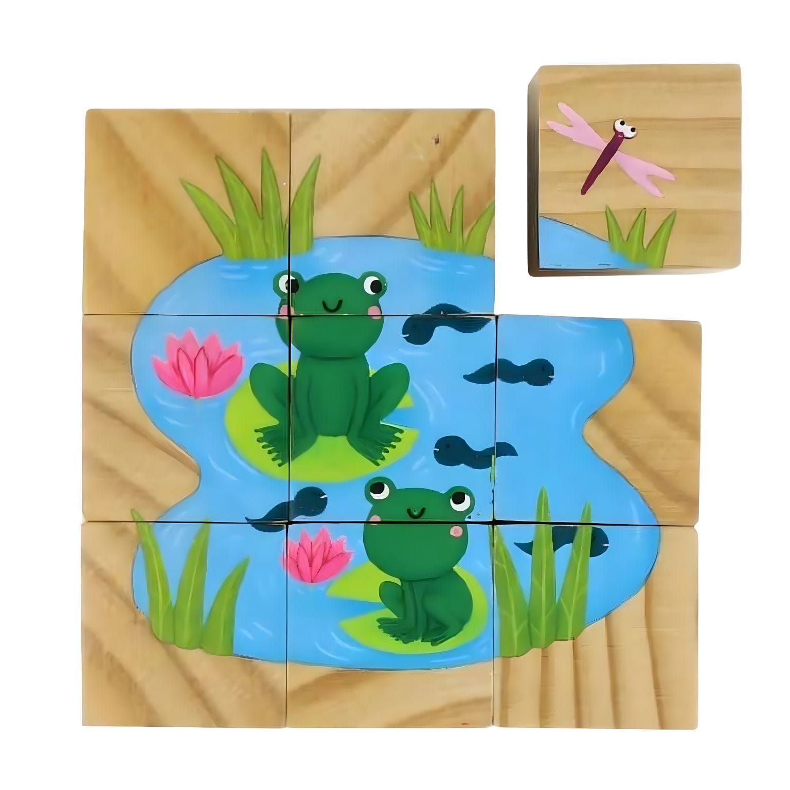 Apresentamos Puzzle em Cubos de Madeira - Animais com o SKU 26240624 recomendado para + 2 anos
