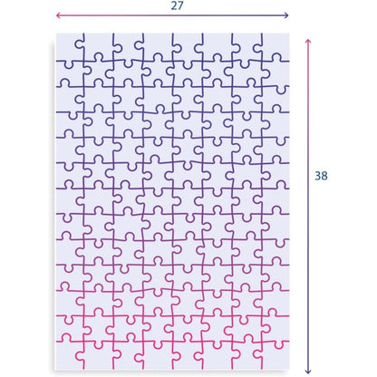 Puzzle Stitch 104 pçs: esquema das peças com 27 x 38 cm