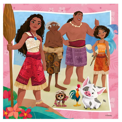 Puzzle Vaiana com Vaiana, Maui e amigos na praia