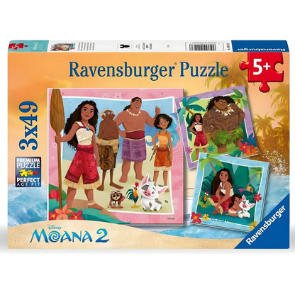 Caixa Ravensburger Puzzle Vaiana 3 x 49 peças