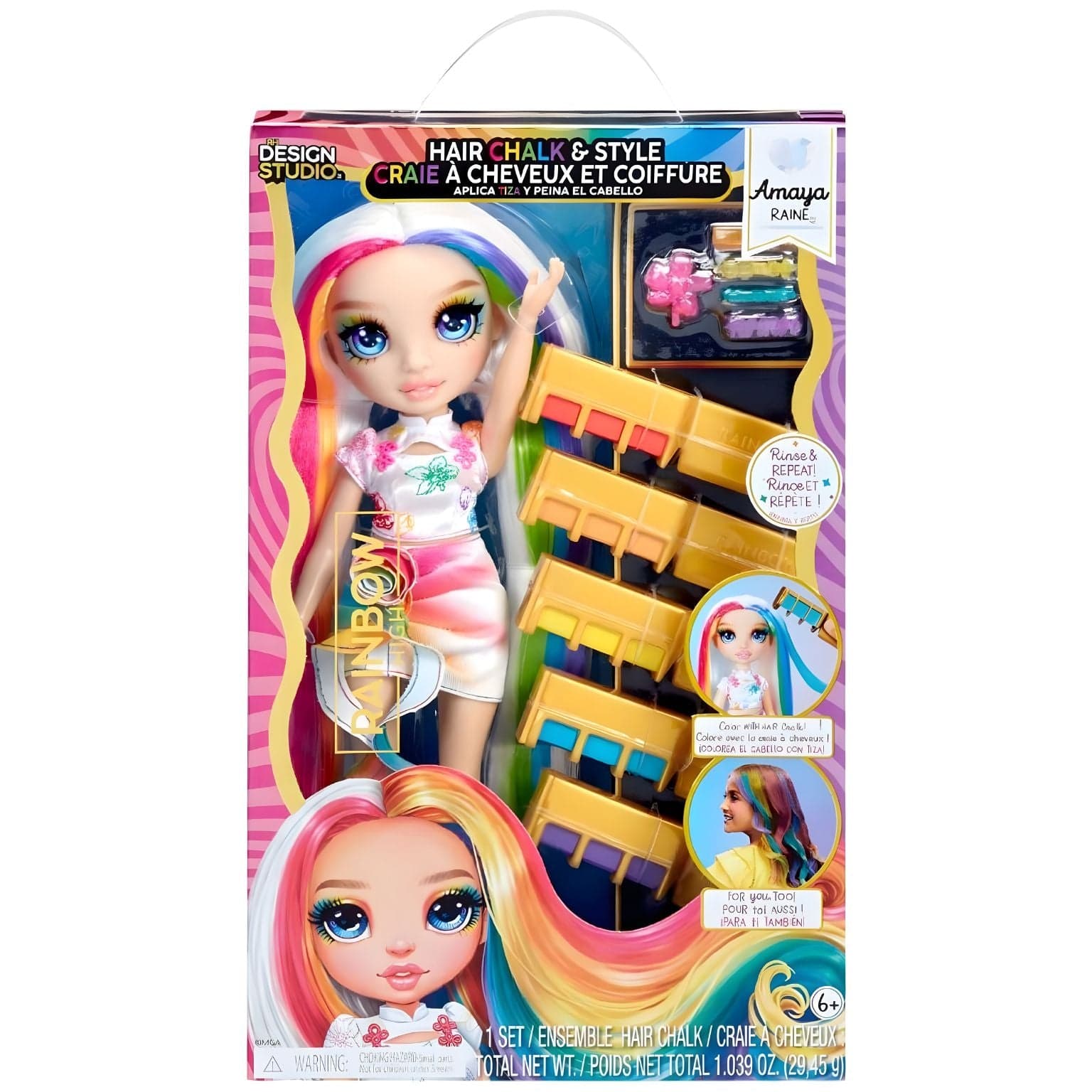 Apresentamos Rainbow High Hair Chalk & Style Amaya Raine com o SKU 772678025 recomendado para + 6 anos