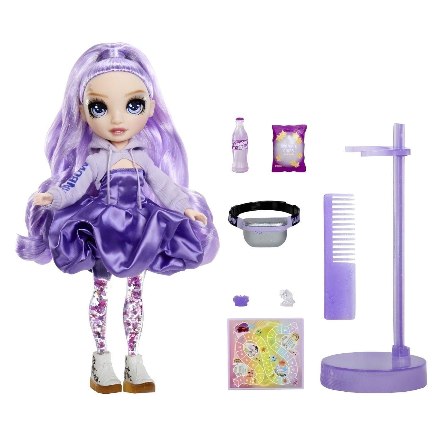Apresentamos Rainbow High Sparkle & Shine Viola com o SKU 772781025 recomendado para + 4 anos