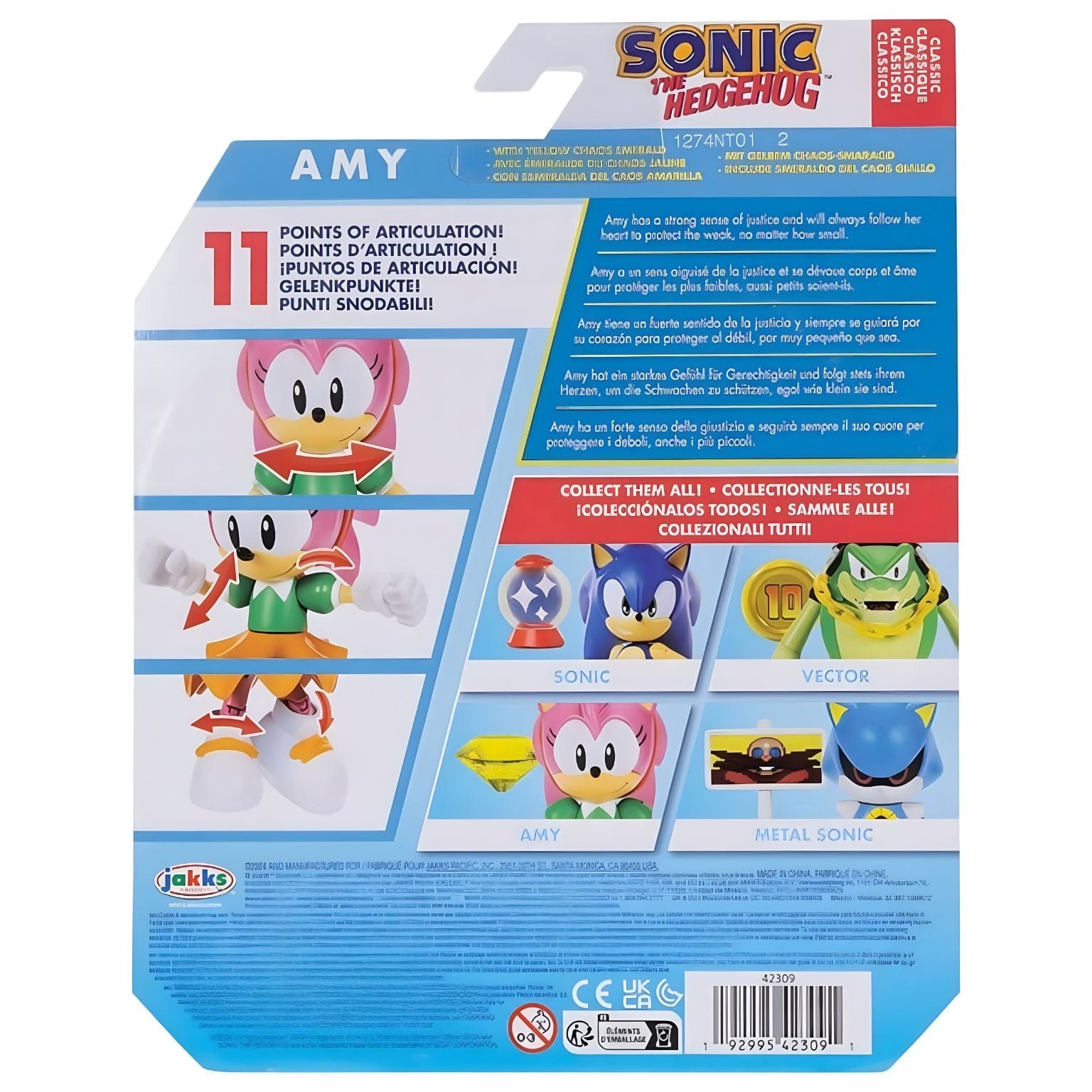 Apresentamos Sonic The Hedgehog - Amy com o SKU 234230925 recomendado para + 3 anos