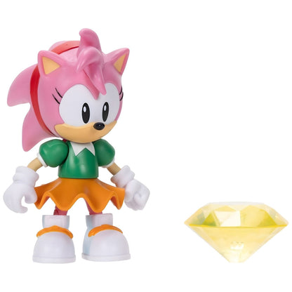 Figura Amy do Sonic vista ligeiramente de lado com cristal