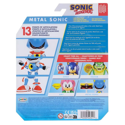Verso da embalagem da figura Metal Sonic com articulações