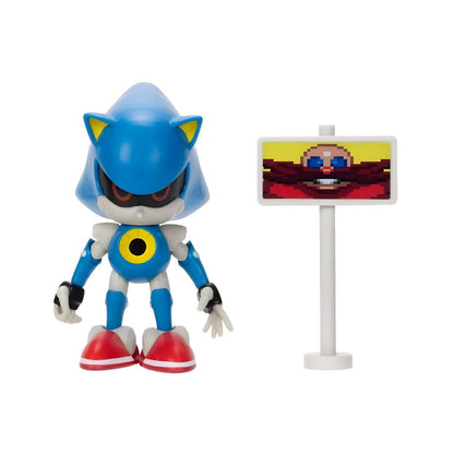 Figura Metal Sonic azul com placa de acessório