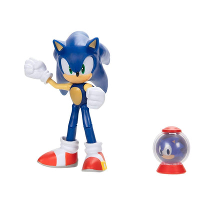 Figura Sonic em pose de corrida com cápsula de vida extra