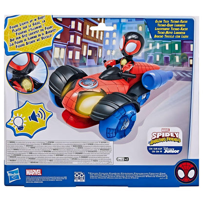 Traseira da embalagem do Spidey and His Amazing Friends Aracno triciclo