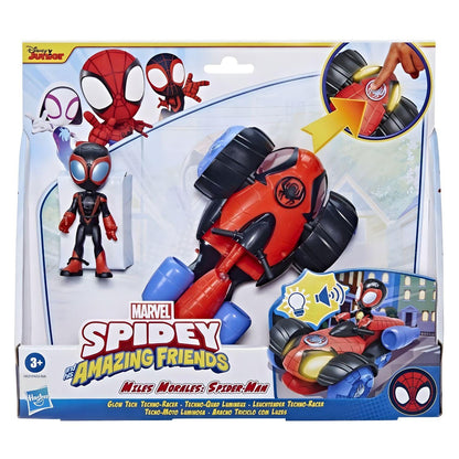 Spidey and His Amazing Friends Aracno triciclo com luzes e sons na embalagem