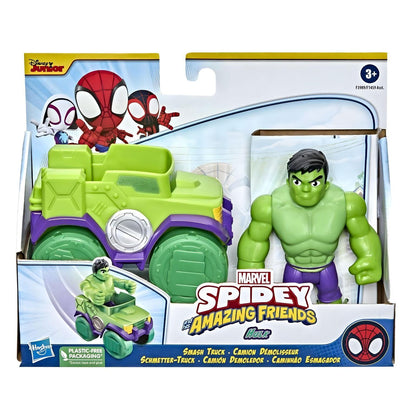 Spidey and his Amazing Friends Hulk Smash Truck na embalagem