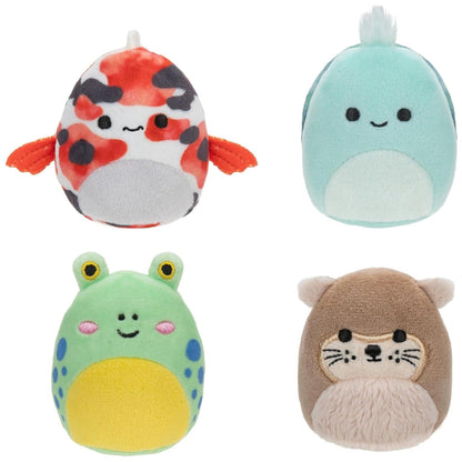 Squishville Mini Squishmallows Super Esquadrão da Lagoa: peixe, golfinho, rã e lontra