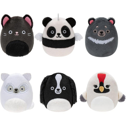 Squishville Mini Squishmallows Esquadrão Preto e Branco: os seis mini peluches