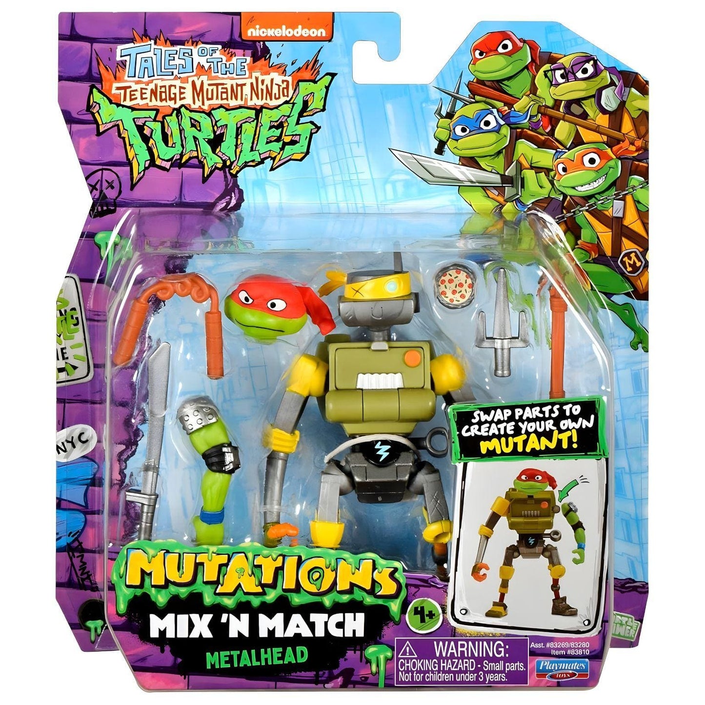 Apresentamos Tartaruga Ninja Mix n Match - Metalhead com o SKU 234017925 recomendado para + 4 anos