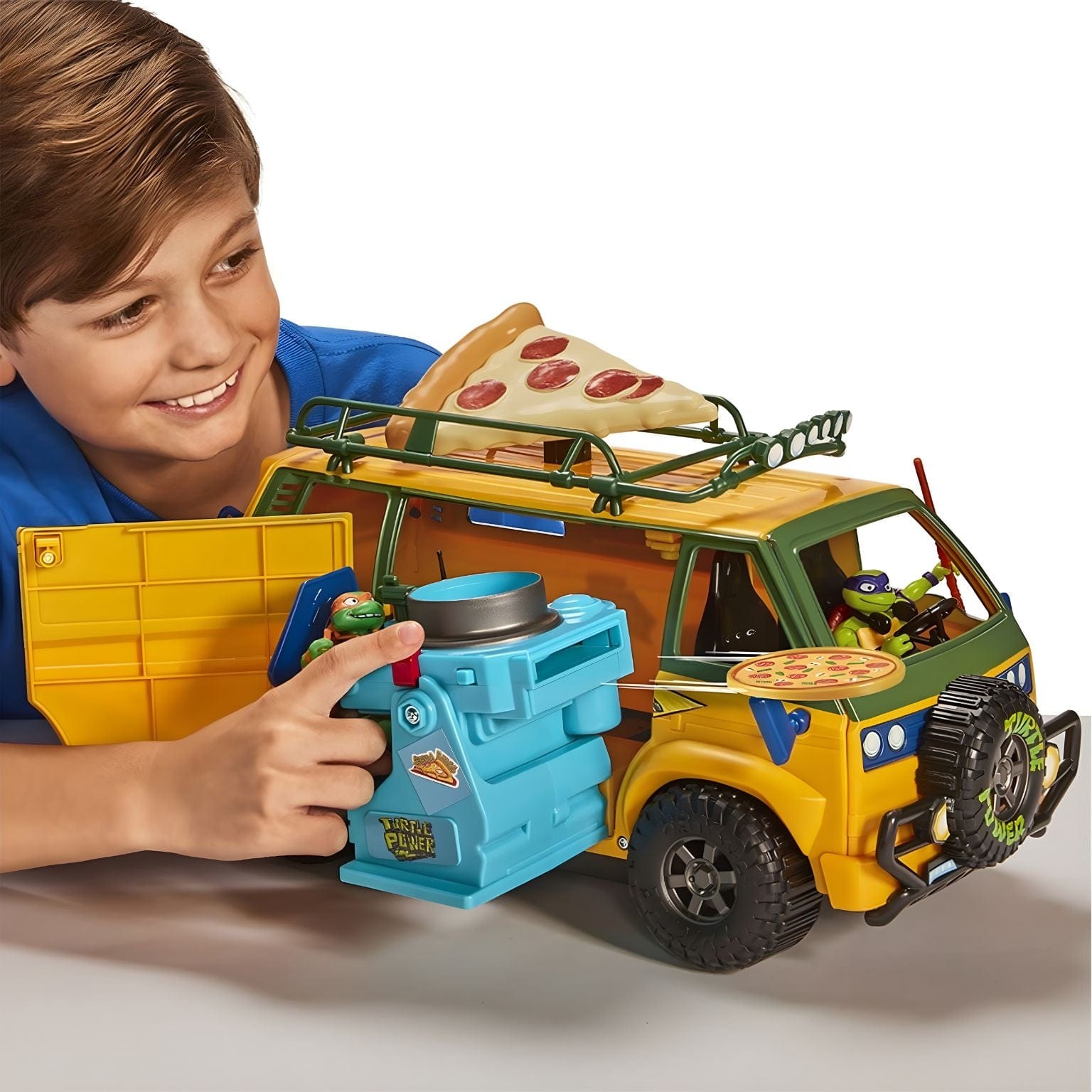 Apresentamos Tartarugas Ninja - Carrinha lançamento de pizzas com o SKU 233875725 recomendado para + 4 anos