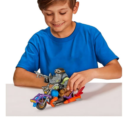 Tartarugas Ninja - Rocksteady com Chopper Cycle
