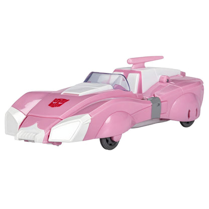 Arcee em modo veículo, carro desportivo rosa