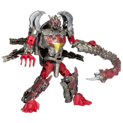 Robô Double Punch Transformers cinzento e vermelho com garras