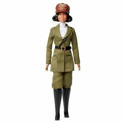 Barbie Inspiring Women Bessie Coleman com uniforme de aviadora e capacete