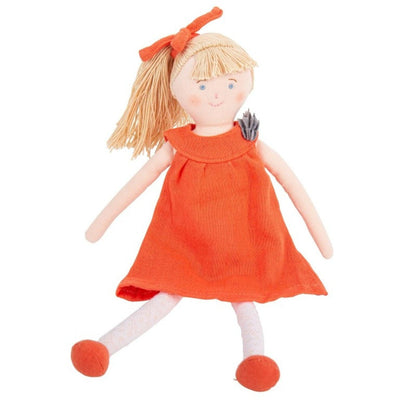 Boneca de Pano com Vestido laranja
