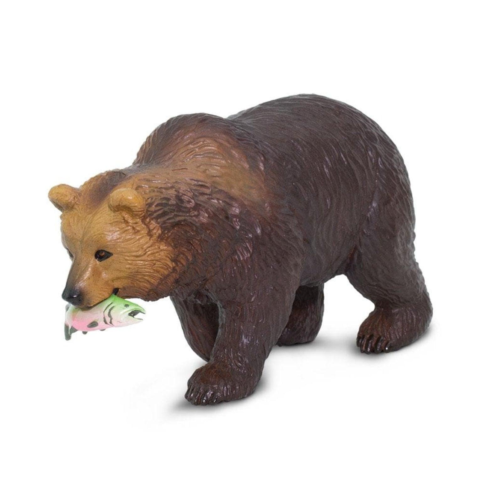 Apresentamos Figura de borracha - Urso Pardo com salmão com o SKU 438192923 recomendado para + 3 anos