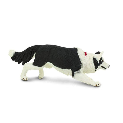 Figura de borracha Border Collie vista do lado esquerdo
