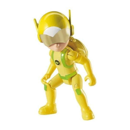 Figura Jia Petronix Defenders em pose de ação, vista de lado