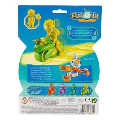Parte de trás da embalagem Petronix Defenders Jia's Pet Mobile & Paul-E