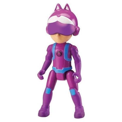 Petronix Defenders Emma's Pet Mobile & Kitt-10: figura da Emma roxa com capacete, de frente