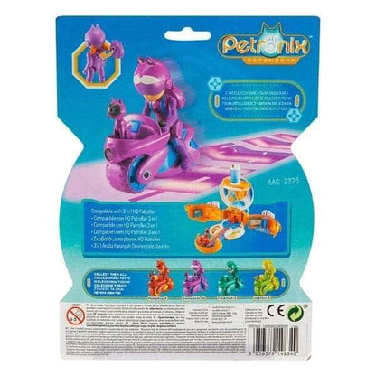 Petronix Defenders Emma's Pet Mobile & Kitt-10: verso da embalagem com a mota e outras figuras