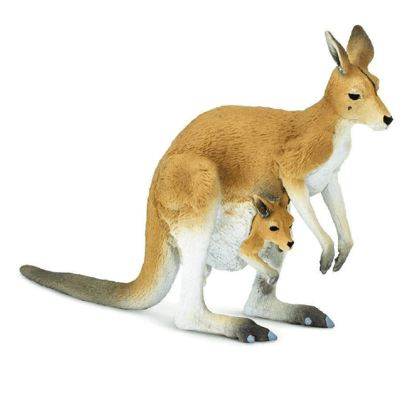 Apresentamos Figura de borracha - Canguru Vermelho com cria com o SKU 430010823 recomendado para + 3 anos