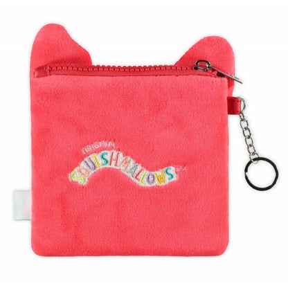 Verso da Carteira Squishmallows Fifi Fluffy com fecho e logótipo bordado