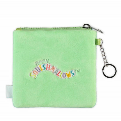 Carteira Squishmallows Mix Squish Fluffy: verso verde com logótipo Squishmallows bordado