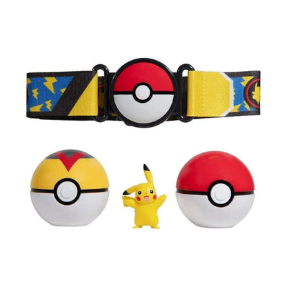 Cinto de Treinador Pokémon com duas Poké Balls e figura Pikachu