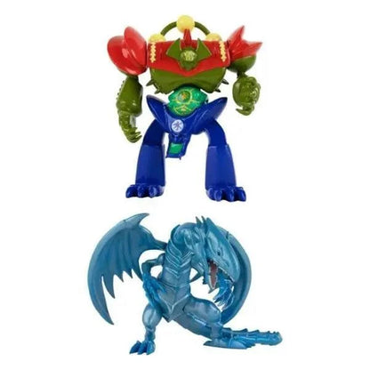 Figuras Yu-Gi-Oh Gate Guardian e Blue-Eyes White Dragon fora da caixa