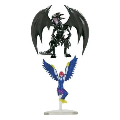 Figuras Yu-Gi-Oh Red-Eyes Black Dragon preto e Harpy Lady com asas azuis