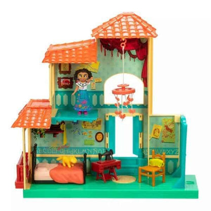 Quarto da Maribel de Encanto com telhados vermelhos, mobília e boneca
