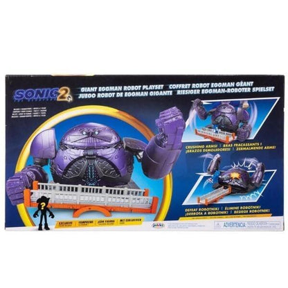 Parte de trás da embalagem do Giant Eggman Robot com funções do conjunto