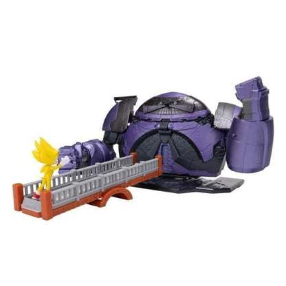 Conjunto Sonic Giant Eggman Robot visto de lado, com ponte e Super Sonic
