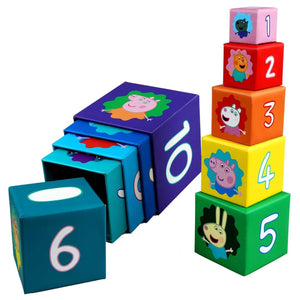 Apresentamos Cubos de Empilhar Peppa Pig com o SKU 50899923 recomendado para + 2 anos