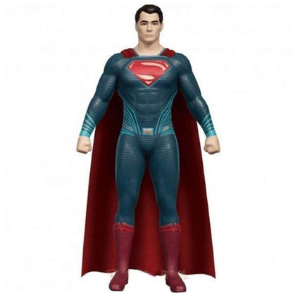 Figura flexível DC Comics Super-Homem de pé, com fato azul, símbolo no peito e capa vermelha