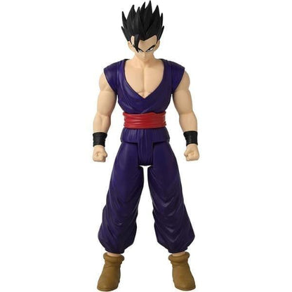 Figura Ultimate Gohan com fato roxo e faixa vermelha, de pé