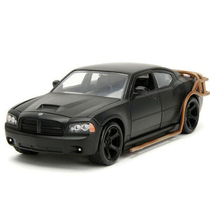 Fast & Furious 1/24 2006 Dodge Charger preto mate com barra lateral