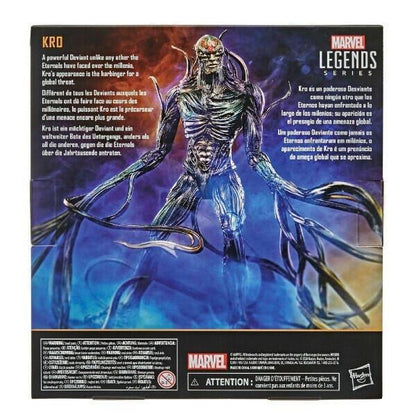 Parte de trás da caixa Marvel Legends Eternals Kro