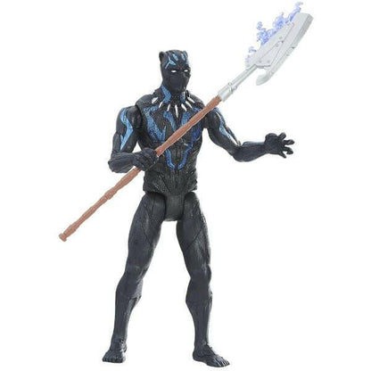 Figura Pantera Negra com lança de vibranium