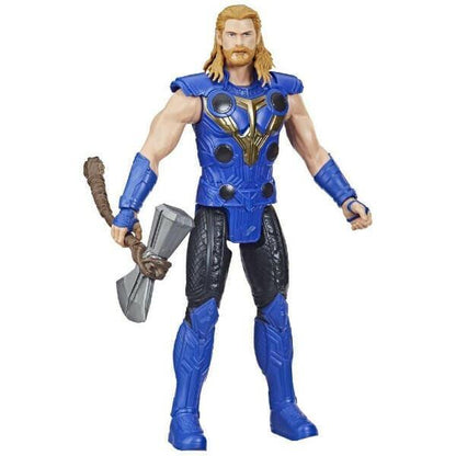 Figura Thor de armadura azul com machado Stormbreaker