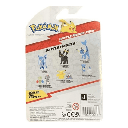 Parte de trás da embalagem Figuras de batalha Pokémon