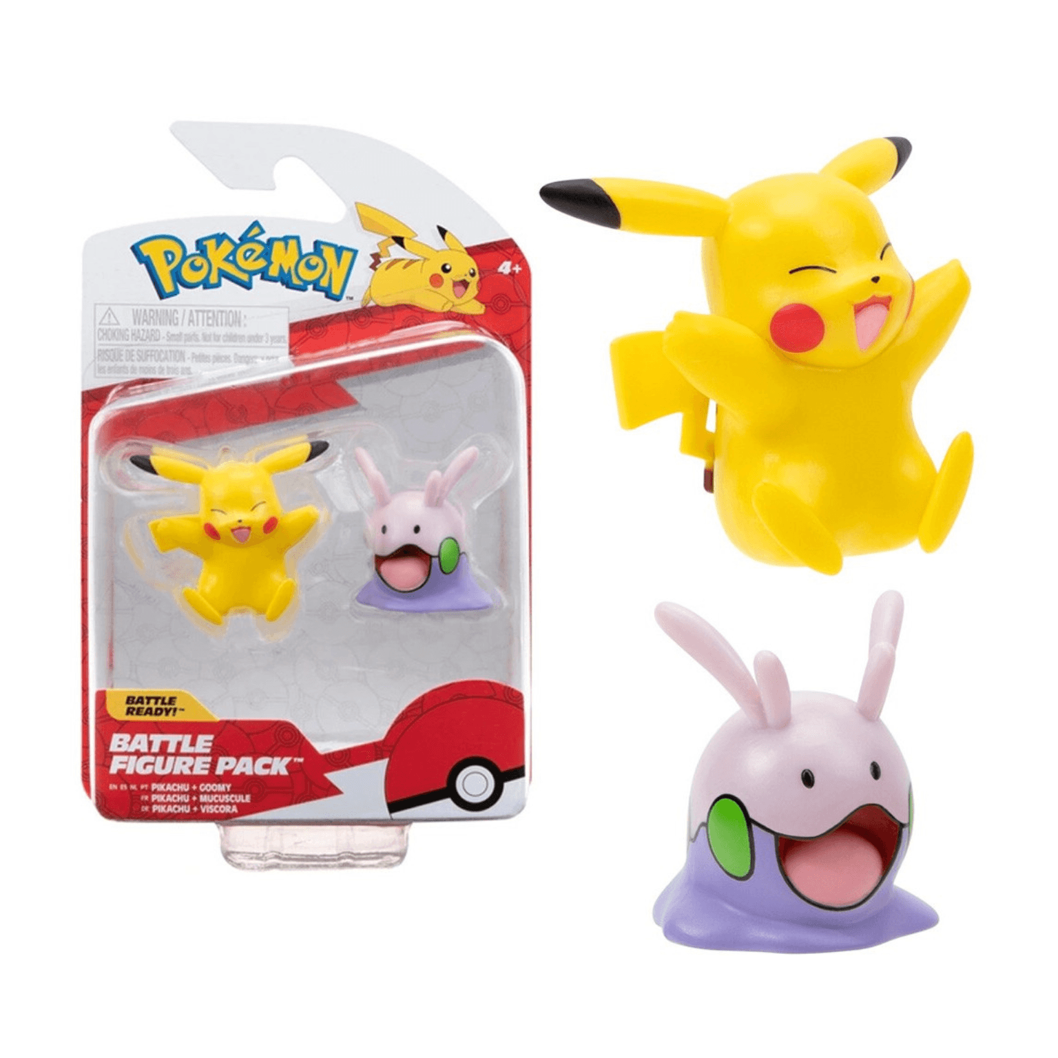 Apresentamos Figuras de batalha Pokémon – Pikachu e Goomy com o SKU 23300724 recomendado para + 4 anos